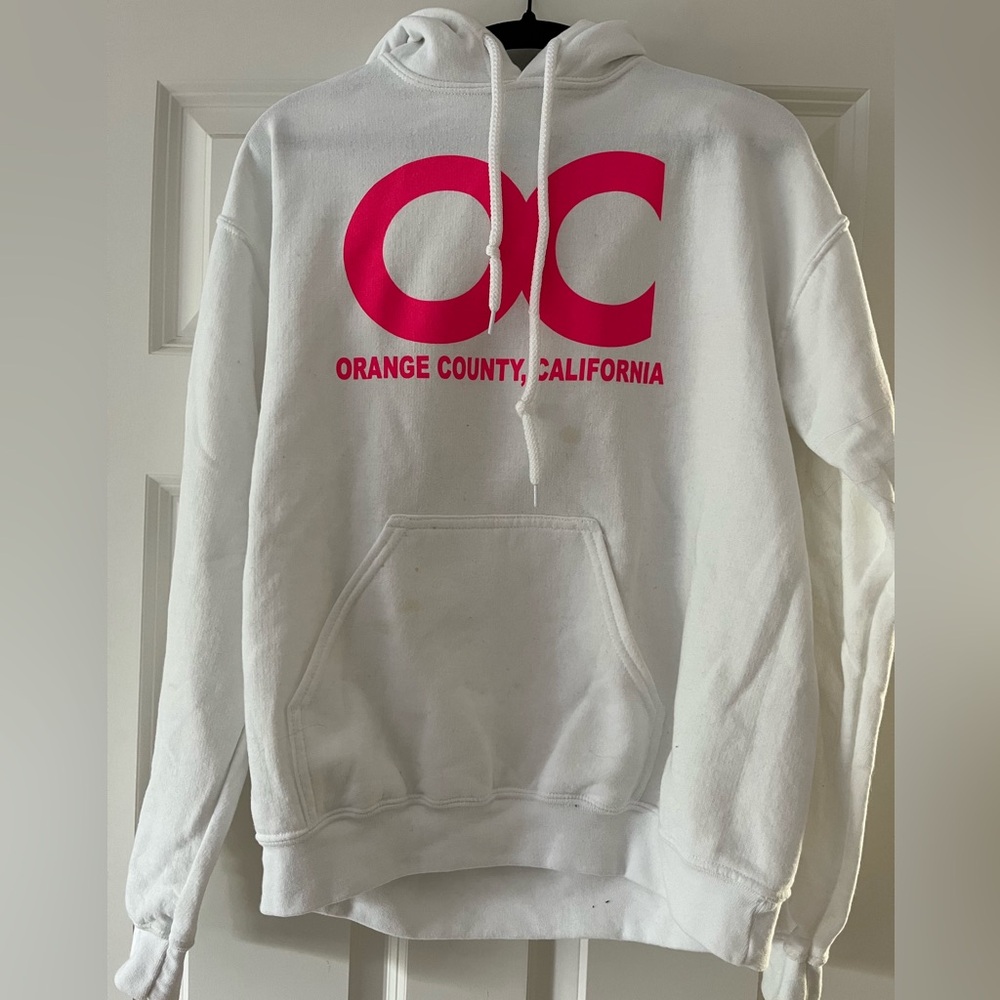 White and Hot Pink Vintage OC Orange County, California Sweatshirt